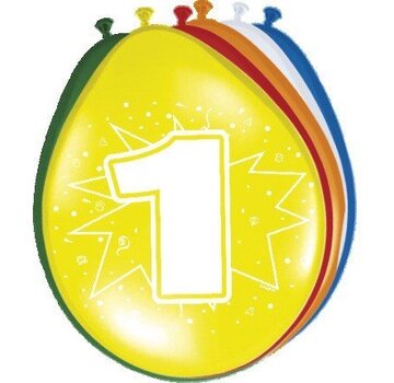 Ballonnen 1 jaar - 8 stuks