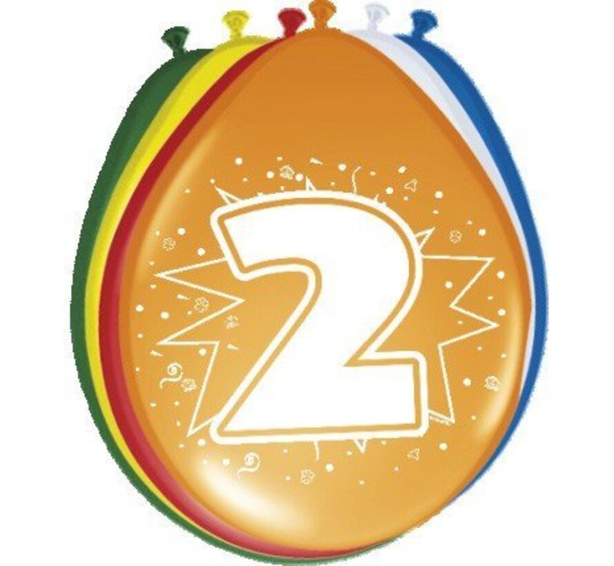 Ballonnen 2 jaar - 8 stuks