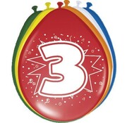 Ballonnen 3 jaar - 8 stuks