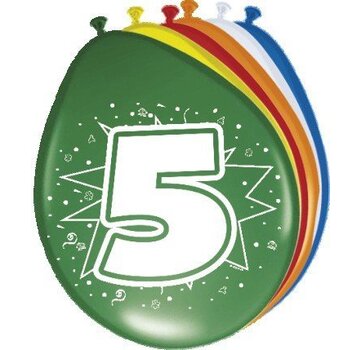 Ballonnen 5 jaar - 8 stuks