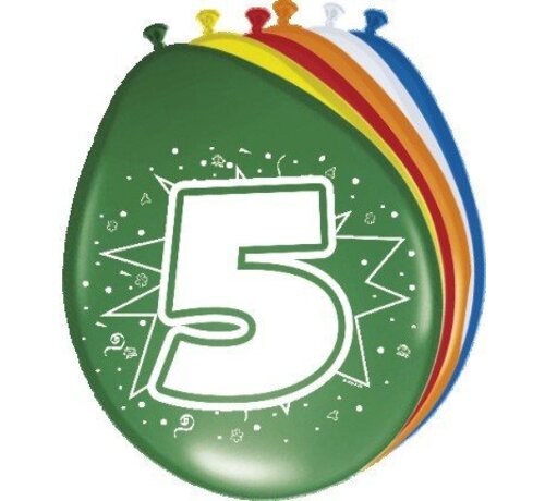 Ballonnen 5 jaar - 8 stuks