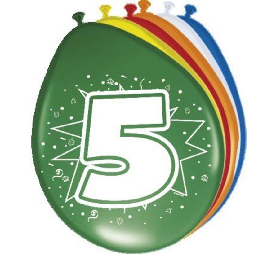 Ballonnen 5 jaar - 8 stuks