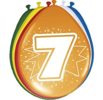 Ballonnen 7 jaar - 8 stuks