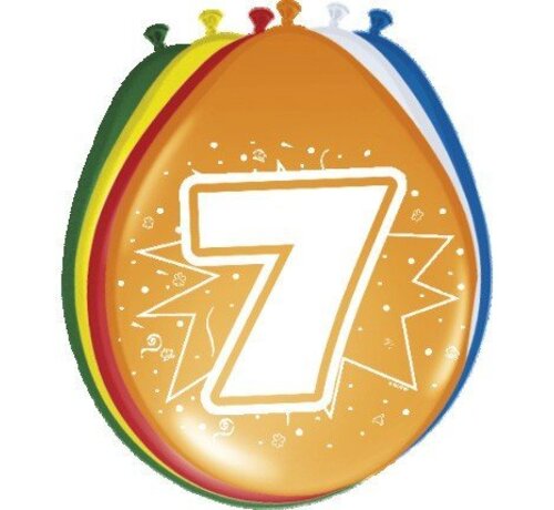 Ballonnen 7 jaar - 8 stuks