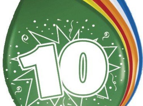 Ballonnen 10 jaar - 8 stuks