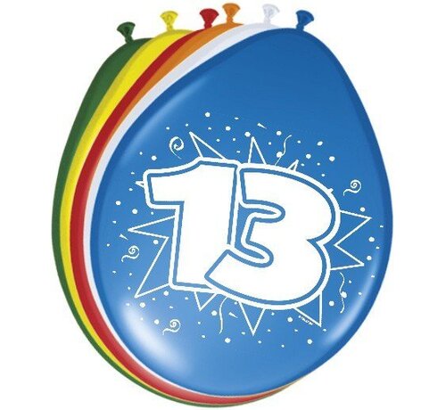 Ballonnen 13 jaar - 8 stuks