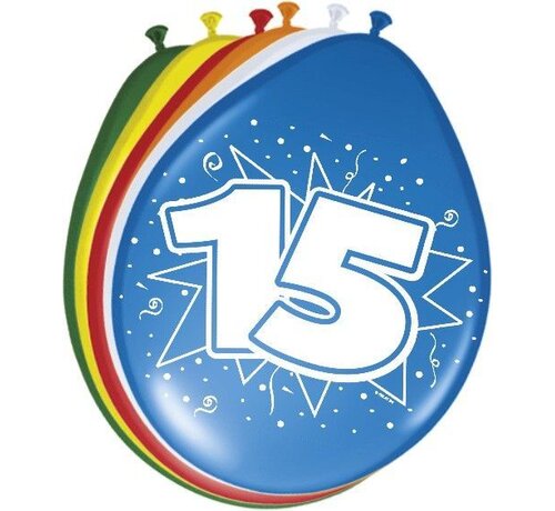 Ballonnen 15 jaar - 8 stuks