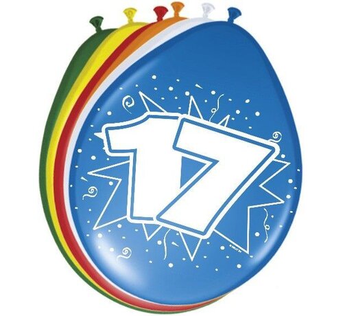 Ballonnen 17 jaar - 8 stuks