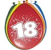 Ballonnen 18 jaar - 8 stuks