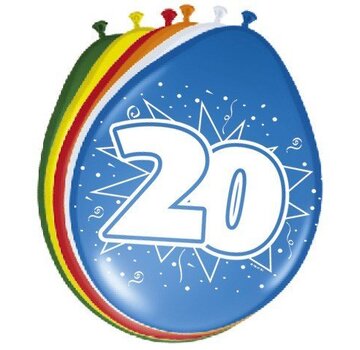 Ballonnen 20 jaar - 8 stuks