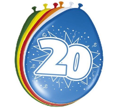 Ballonnen 20 jaar - 8 stuks