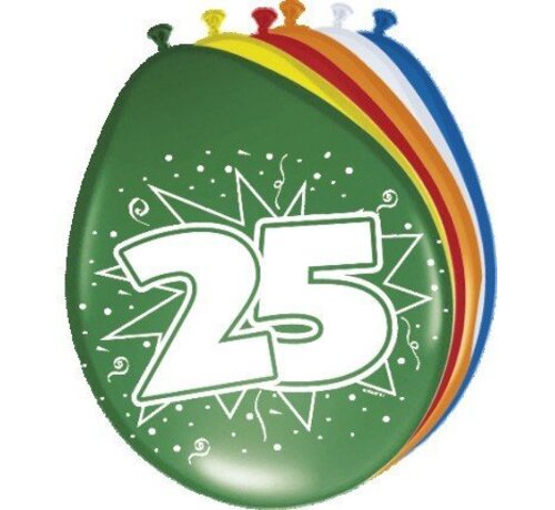 Ballonnen 25 jaar - 8 stuks