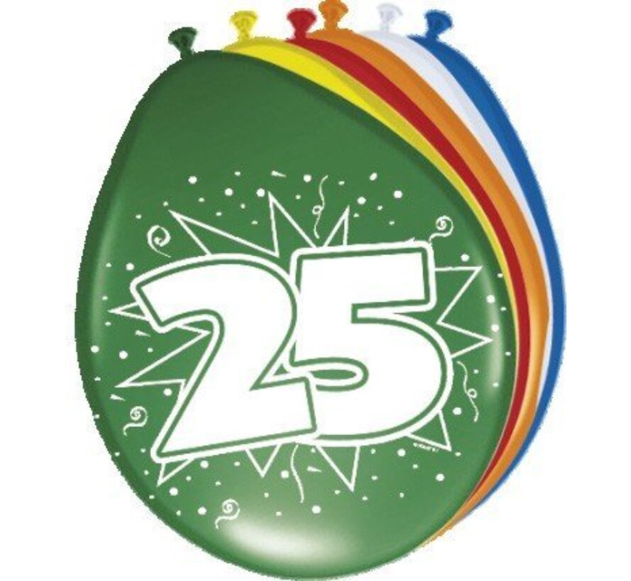 Ballonnen 25 jaar - 8 stuks