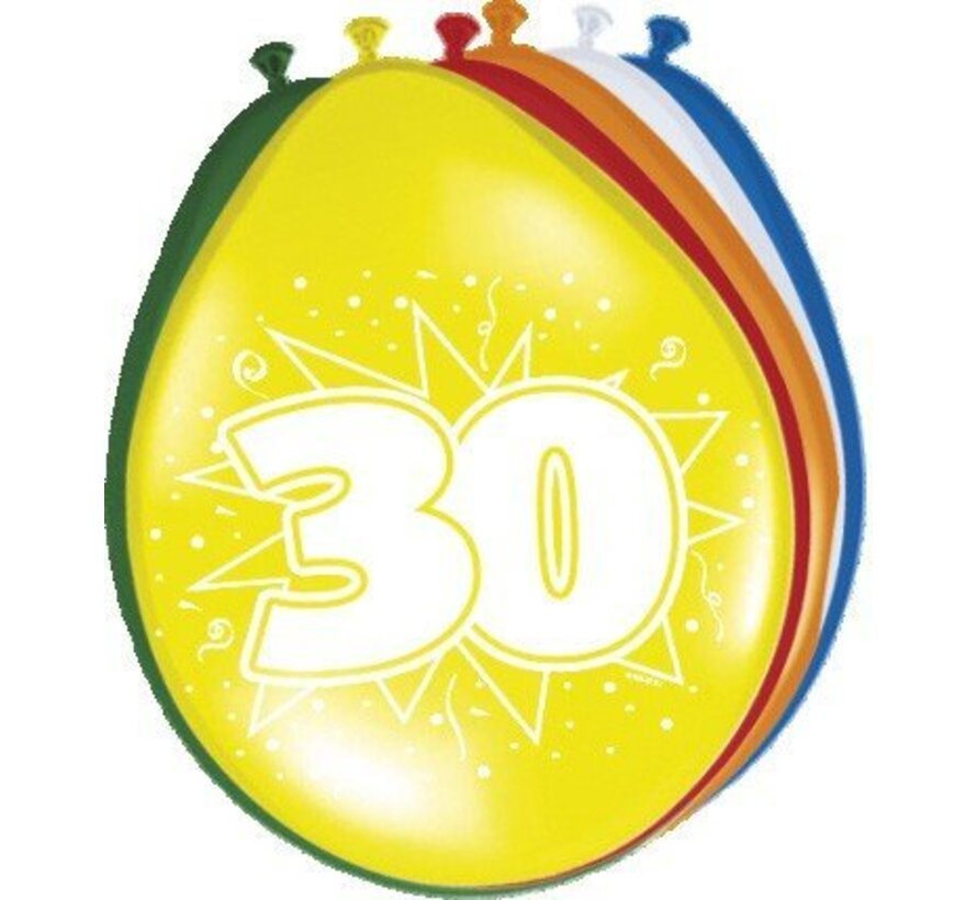 Ballonnen 30 jaar - 8 stuks