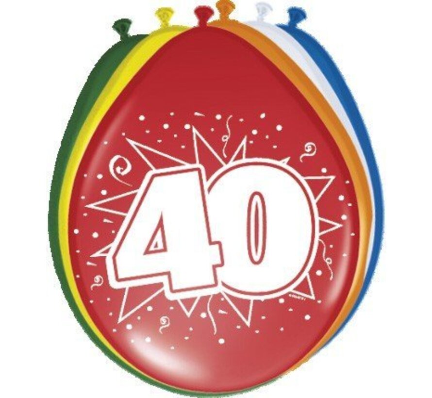 Ballonnen 40 jaar - 8 stuks