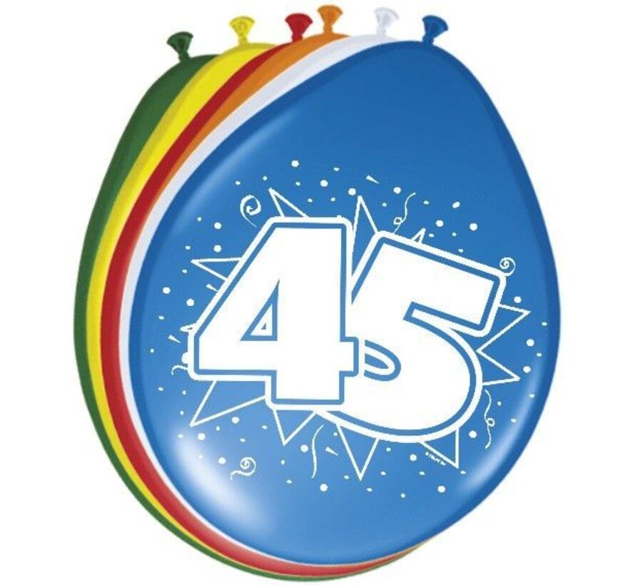 Ballonnen 45 jaar - 8 stuks