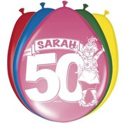Ballonnen 50 jaar Sarah - 8 stuks