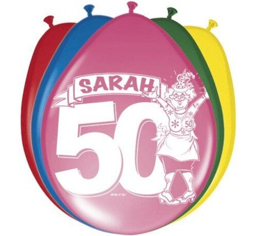 Ballonnen 50 jaar Sarah - 8 stuks