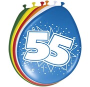 Ballonnen 55 jaar - 8 stuks