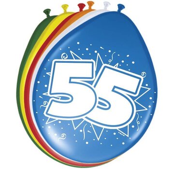 Ballonnen 55 jaar - 8 stuks
