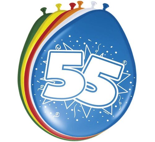 Ballonnen 55 jaar - 8 stuks