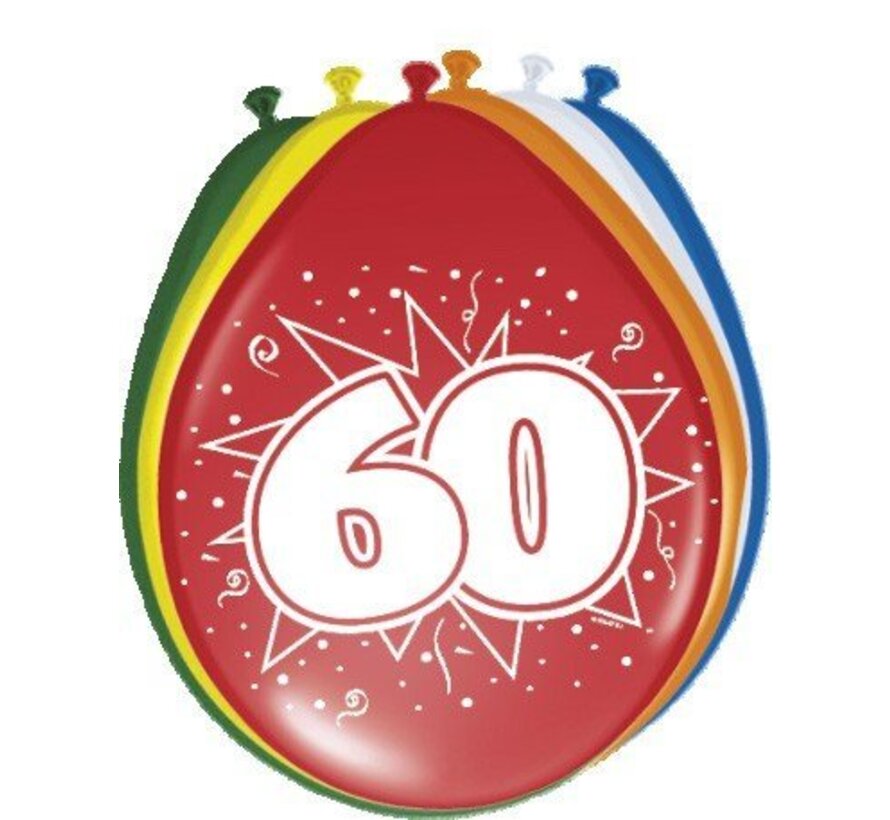 Ballonnen 60 jaar - 8 stuks