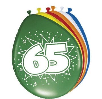 Ballonnen 65 jaar - 8 stuks