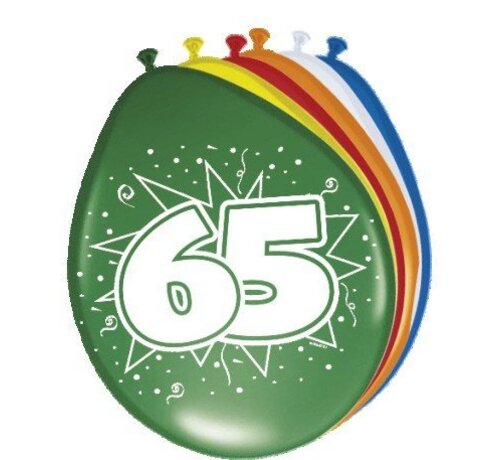 Ballonnen 65 jaar - 8 stuks