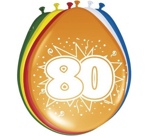 Ballonnen 80 jaar - 8 stuks