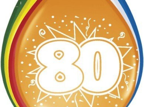 Ballonnen 80 jaar - 8 stuks
