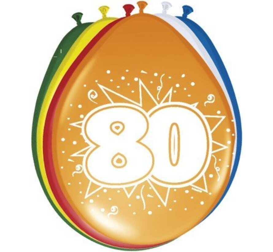 Ballonnen 80 jaar - 8 stuks