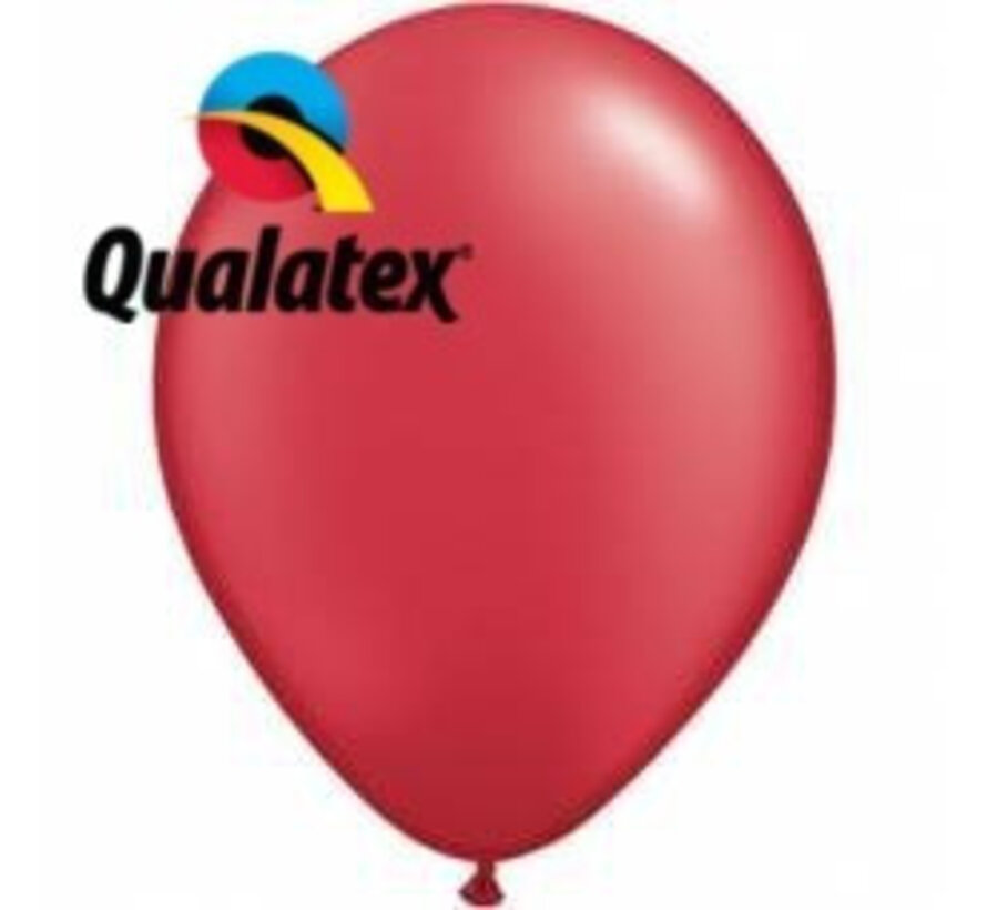 Ballonnen Pearl Rood 28cm 100 stuks | Qualatex