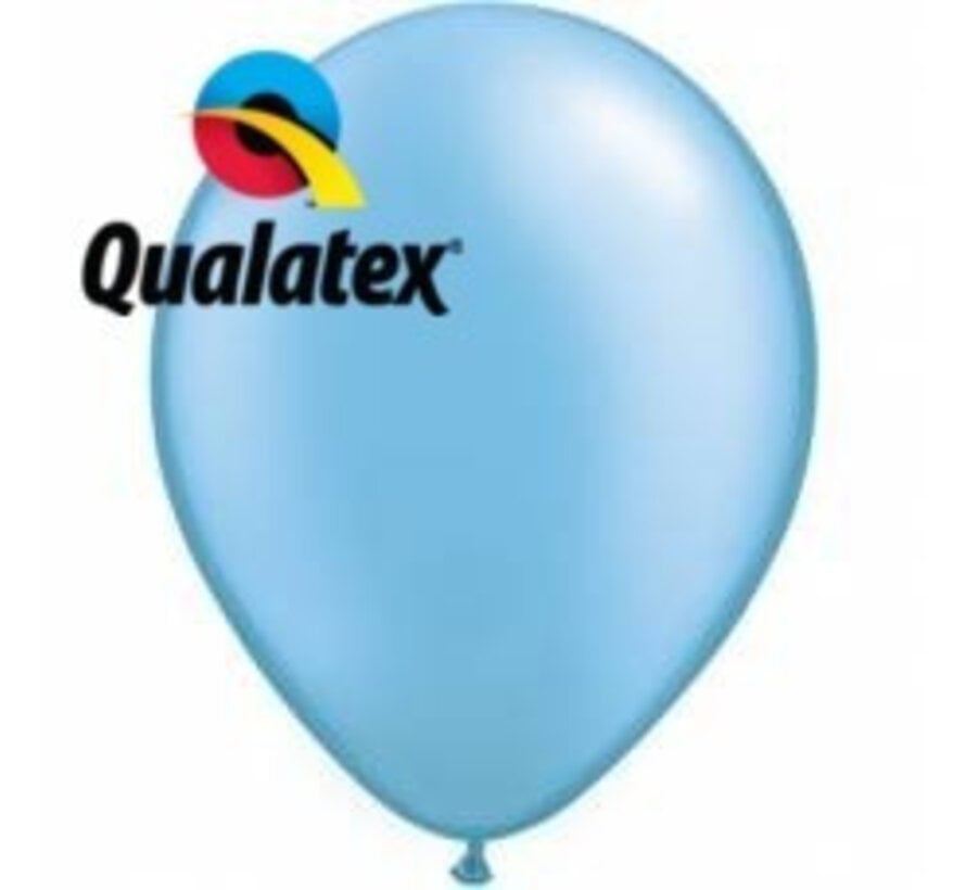 Ballonnen Pearl Azure Blauw 28cm 100 stuks | Qualatex