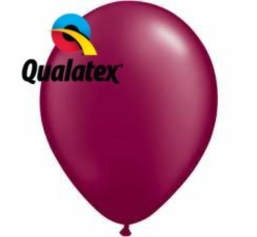 Ballonnen Pearl Bordeaux Rood  28cm 100 stuks | Qualatex