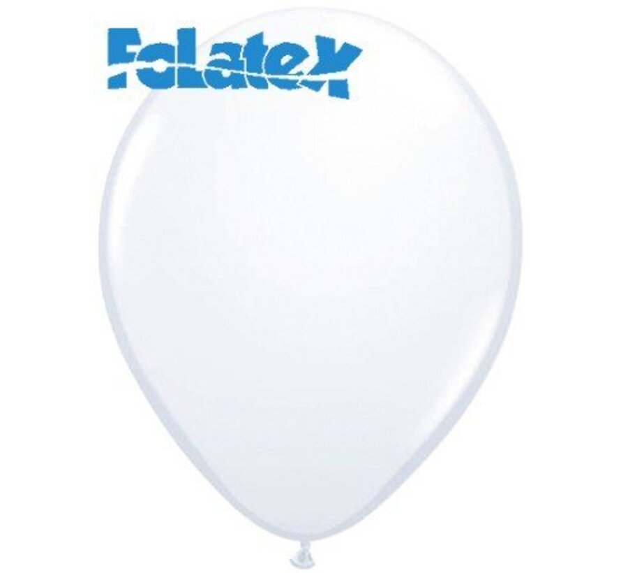 Ballonnen Wit Metallic 30cm 10 stuks | Folatex