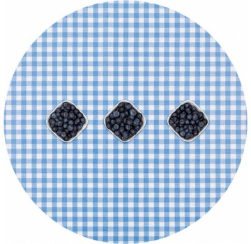 MixMamas Tafelzeil Eco ruitje blauw rond 140cm