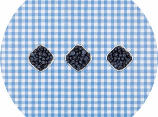 MixMamas Tafelzeil Eco ruitje blauw rond 140cm