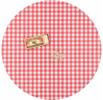 MixMamas Tafelzeil Eco ruitje rood rond 140cm