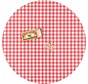 Europees Eco tafelzeil ruitje rood rond 140cm
