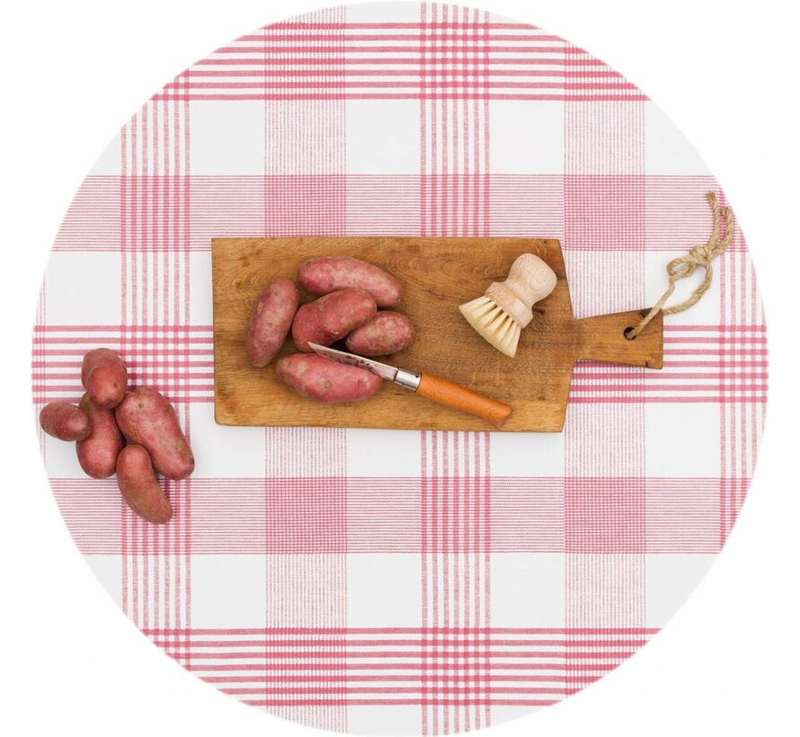 Europees Eco tafelzeil theedoek rood rond 140cm