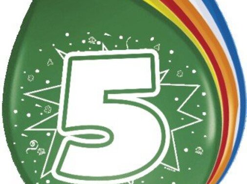 Ballonnen 5 jaar - 8 stuks