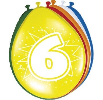 Ballonnen 6 jaar - 8 stuks
