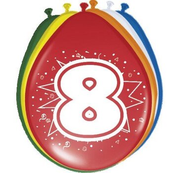 Ballonnen 8 jaar - 8 stuks