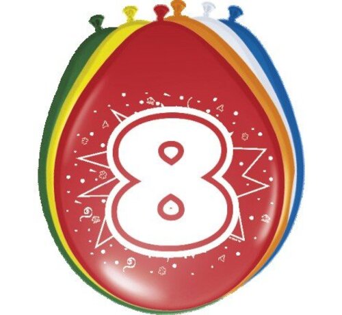 Ballonnen 8 jaar - 8 stuks