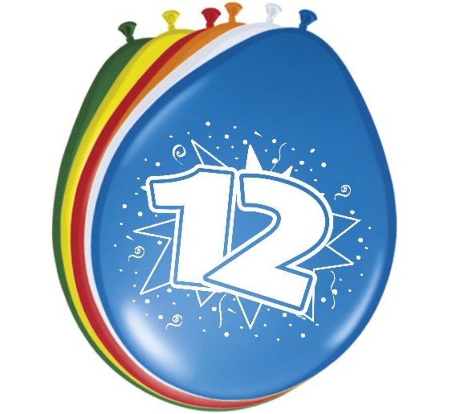 Ballonnen 12 jaar - 8 stuks