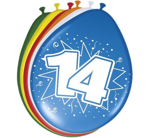 Ballonnen 14 jaar - 8 stuks