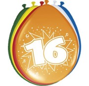 Ballonnen 16 jaar - 8 stuks