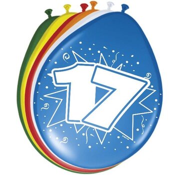 Ballonnen 17 jaar - 8 stuks