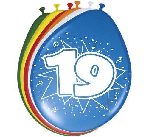 Ballonnen 19 jaar - 8 stuks