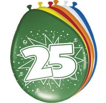 Ballonnen 25 jaar - 8 stuks